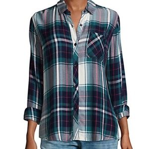 Rails Hunter Plaid Flannel - White Green - XS